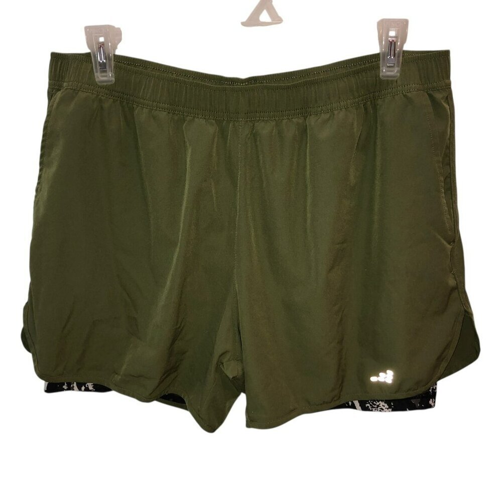 BCG Mens Size 2XL Green Reflectorized Pockets Lined Jogging Running Shorts
